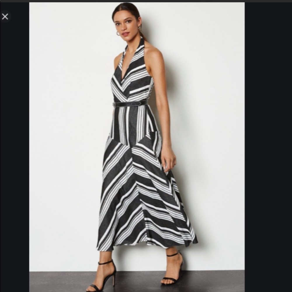 Karen millen flowy halter dress NWOT comes w/belt women size 4